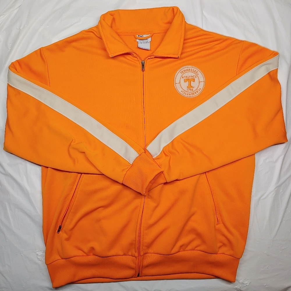 Pro Edge Tennessee Volunteers Vintahe Orange and White Full Zip Jacket Large